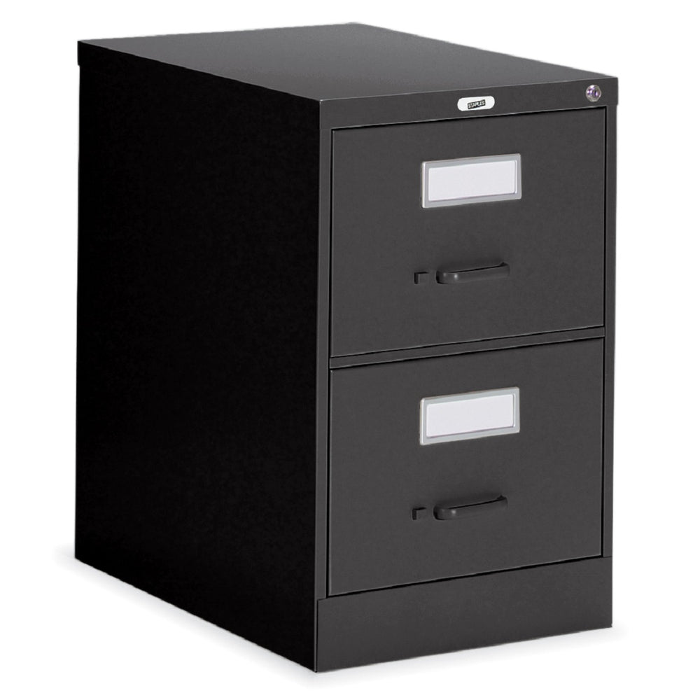Staples Vertical Legal File Cabinet, 2 Drawer, Black