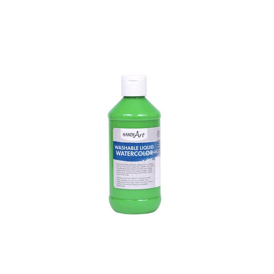 Handy Art Washable Flourescent Liquid Watercolors, Flourecent Green, 236ml