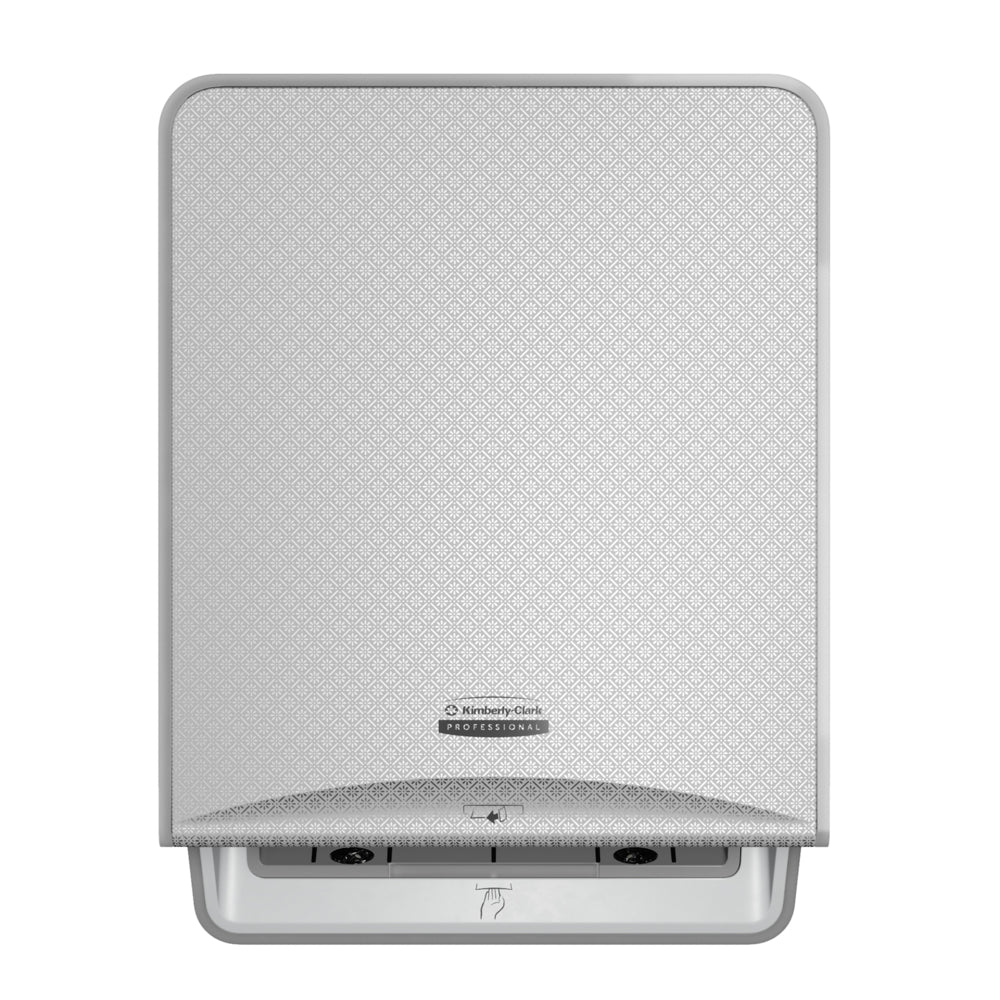 Distributeur automatique d'essuie-mains en rouleau Kimberly-Clark Professional ICON - 42,5 x 31,5 x 26,7 cm - avec façade en mosaïque argentée