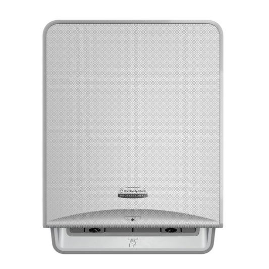 Kimberly-Clark Professional ICON Automatic Hard Roll Towel Dispenser - 16.53" x 12.41" x 10.19" - with Silver Mosaic Design Faceplate