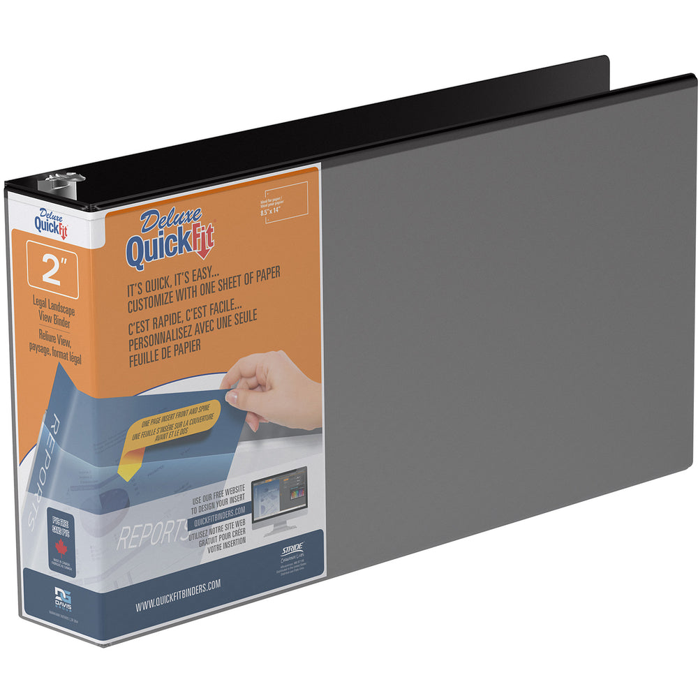 Classeur à anneaux ronds Davis Group QuickFit 2" à 3 anneaux - Noir