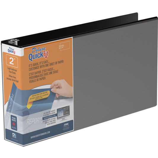 Classeur à anneaux ronds Davis Group QuickFit 2" à 3 anneaux - Noir