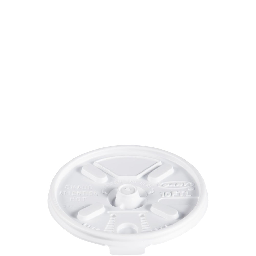 Couvercle rabattable pour gobelet Dart - 10 oz - Blanc - Paquet de 1 000
