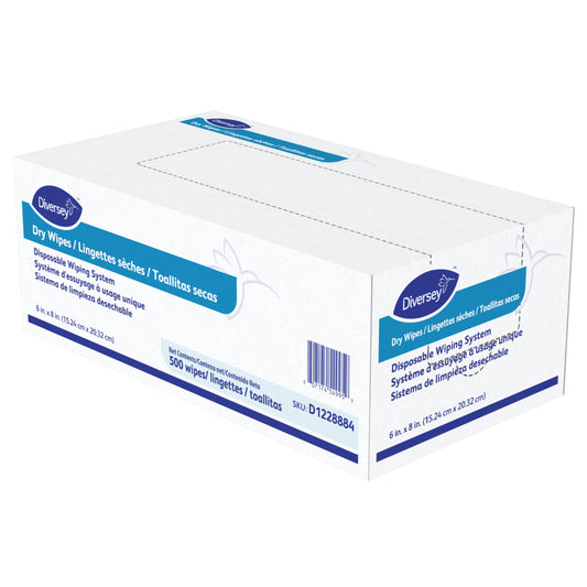 Diversey Dry Wipes - 6" x 8" - 500 Wipes - 4 Pack