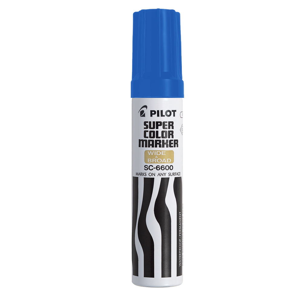 Marqueur permanent Pilot Super Colour Jumbo - Pointe biseautée - Bleu