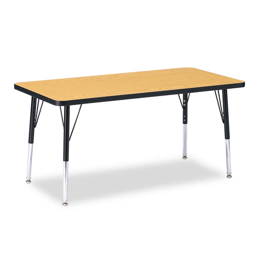 Jonti-Craft Berries Rectangle Activity Table - 24" x 48" - 15-24"H - Oak/Black