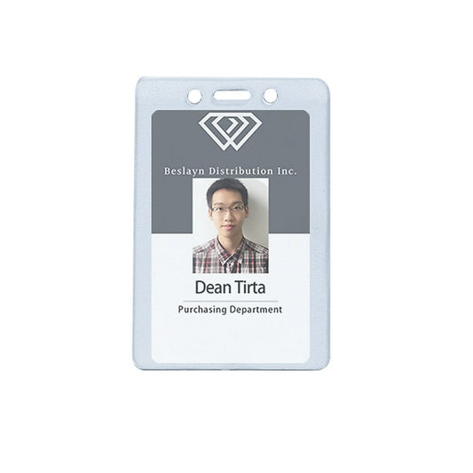 Beslayn Heavy Duty Vinyl Top Load Name Badge Holder,Vertical 3" x 4", Clear, 50 Pack