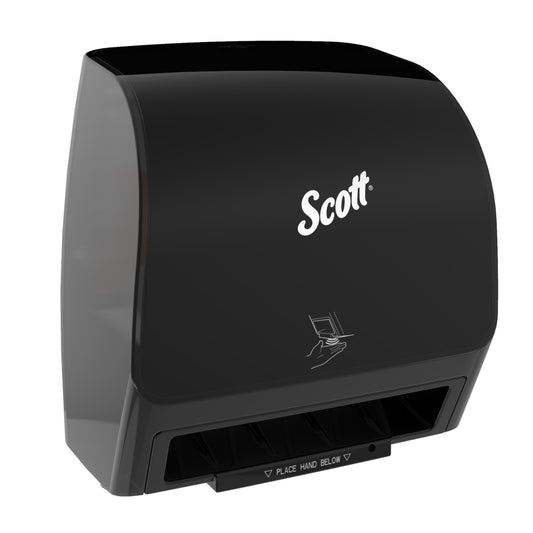Scott Automatic Slimroll Towel Dispensers - for Orange Core Scott Slimroll Towels - 11.8" x 12.35" x 7.25" - Black