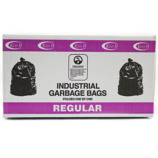 ECO II Industrial Regular Garbage Bags - 38" W x 40" H - Black - 250 Pack