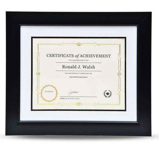 Cadre pour certificats et récompenses First Base St. James - Double passe-partout - Blanc/noir - 41,5 cm (l) x 36,5 cm (h) - Pour certificats de 21,5 cm (x 28 cm)
