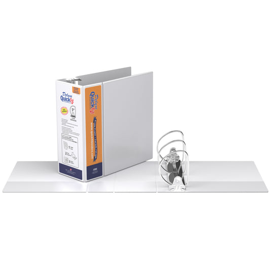 Classeur à anneaux en D personnalisable Davis Group Quickfit Deluxe de 5 pouces - Blanc