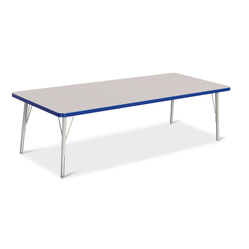 Jonti-Craft Berries Rectangle Activity Table - 30" x 72" - 15-24"H - Freckled Grey/Blue