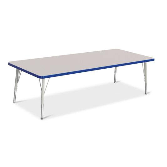 Jonti-Craft Berries Rectangle Activity Table - 30" x 72" - 15-24"H - Freckled Grey/Blue