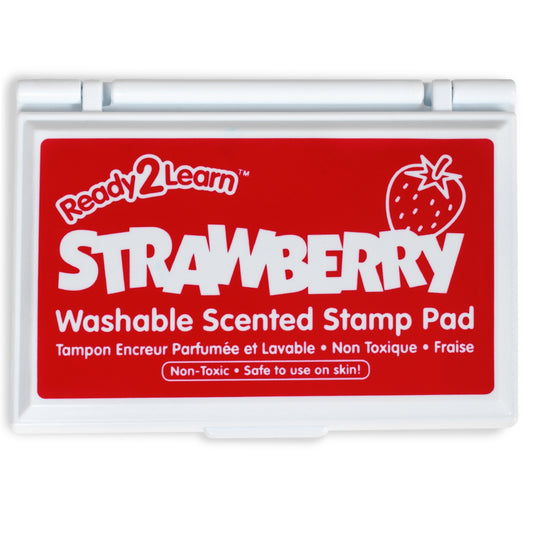 Ready 2 Learn Washable Scented Stamp Pad - 3.4" L x 2" W - Dark Pink/Strawberry