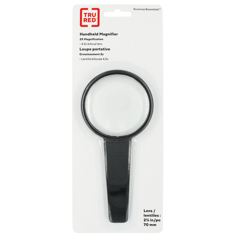 Loupe ronde en verre TRU RED - 3" - Grossissement 2,5x - Noir