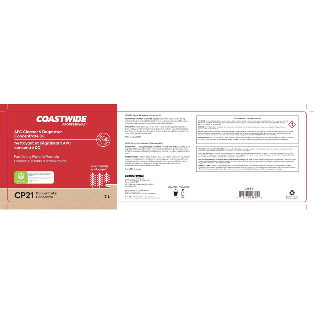 Coastwide Professional CP21 APC Nettoyant et dégraissant concentré DC Secondaire Label