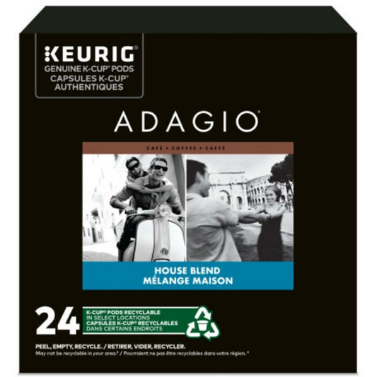 Capsules K-Cup de café Adagio House Blend - Torréfaction moyenne - Paquet de 24
