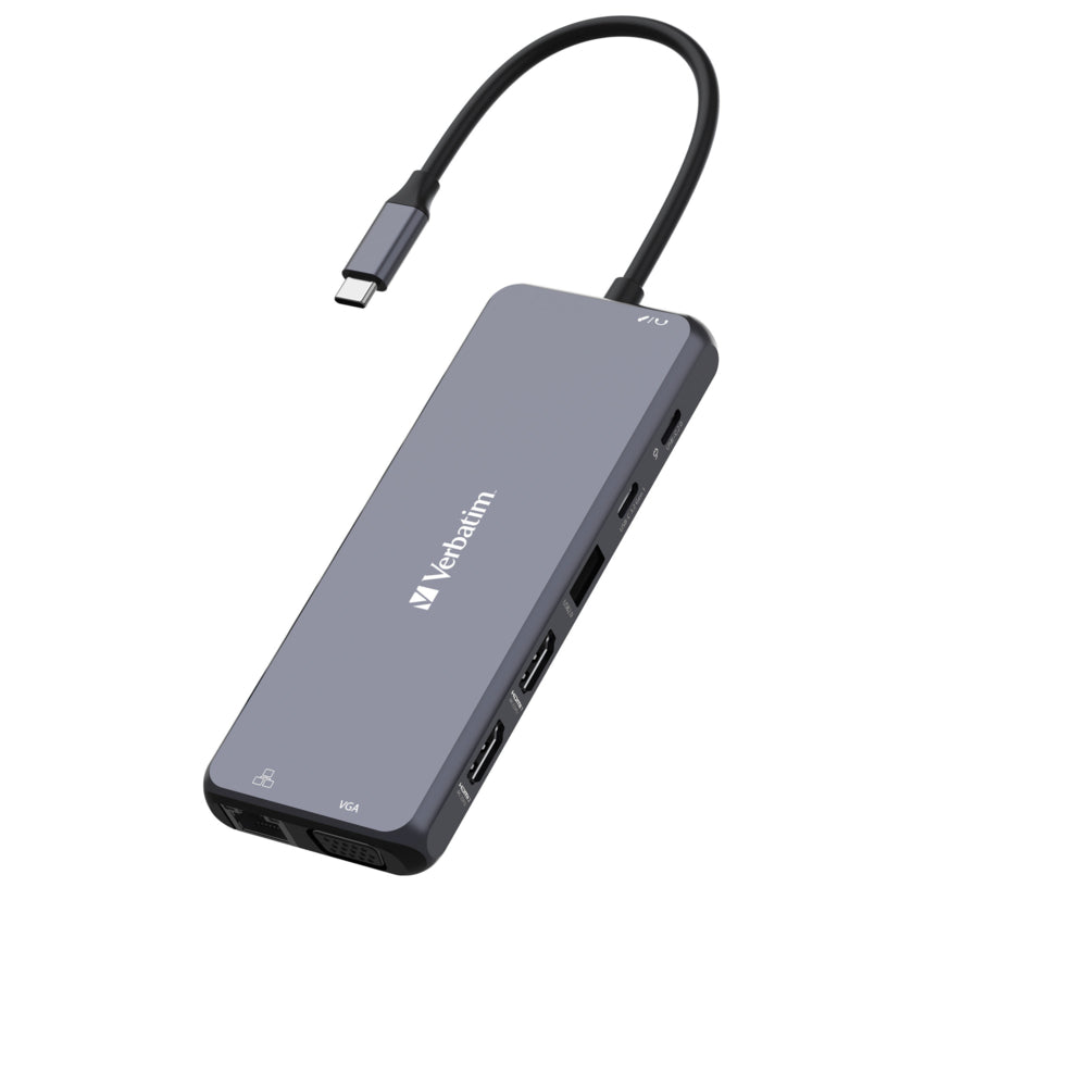 Hub multiport Verbatim USB-C Pro 14 - 5,50" L x 2,20" l x 0,60" H - Gris