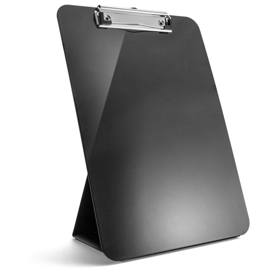 Officemate Recycled Plastic Standing Clipboard with Easel Back - Black