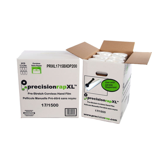 SPC PrecisionrapXL Hand Wrap Film - 17" W x 1500' L - 6 Pack