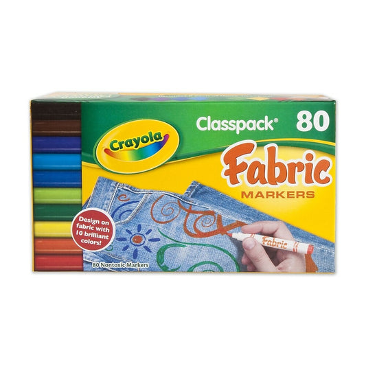Crayola Fabric Markers Classpack, Assorted, 80 Pack