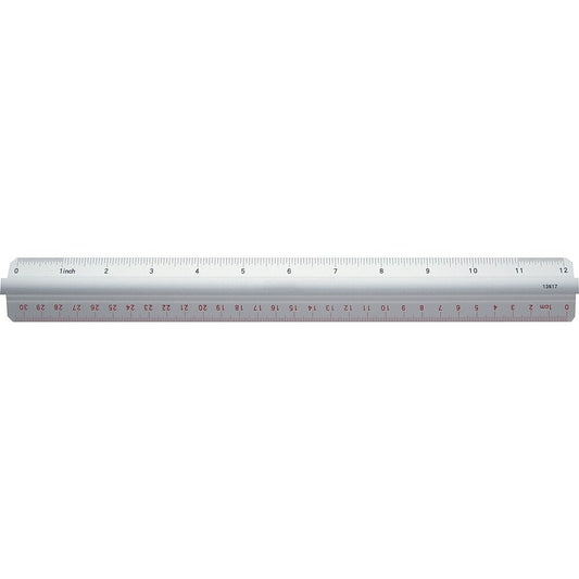 Staples Aluminum Grip Ruler - 12"/30cm