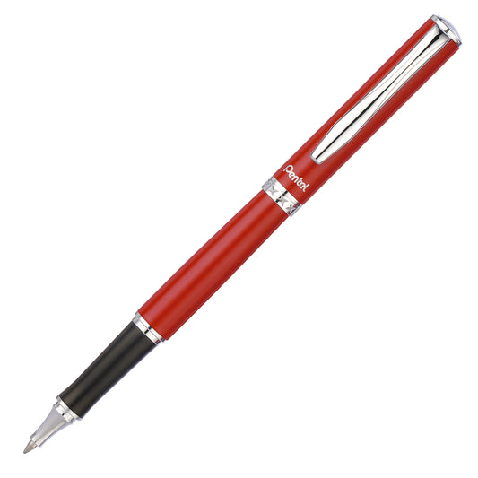 Pentel Sterling Gel Roller Pen - 0.7mm - Red Barrel - Black Ink