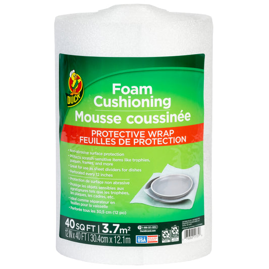 Duck Brand Foam Cushioning - White - 1/8" - 12" x 40'