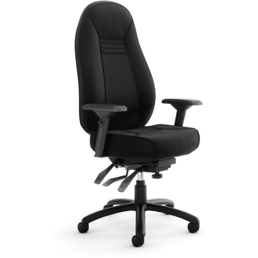 Chaise à dossier haut Obusforme Comfort 24h, noire