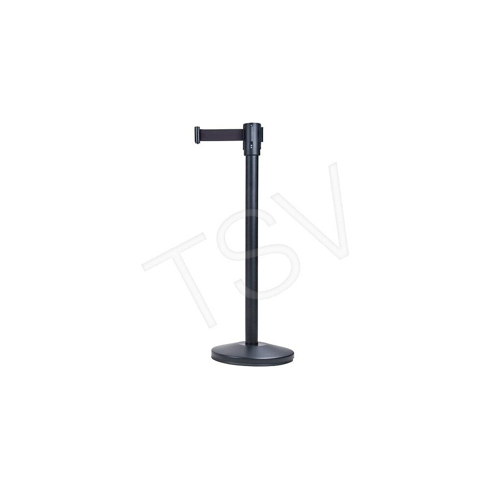 Zenith Safety Free-Standing Crowd Control Barrier - Steel - 35" H - Black Tape - 7' Tape Length