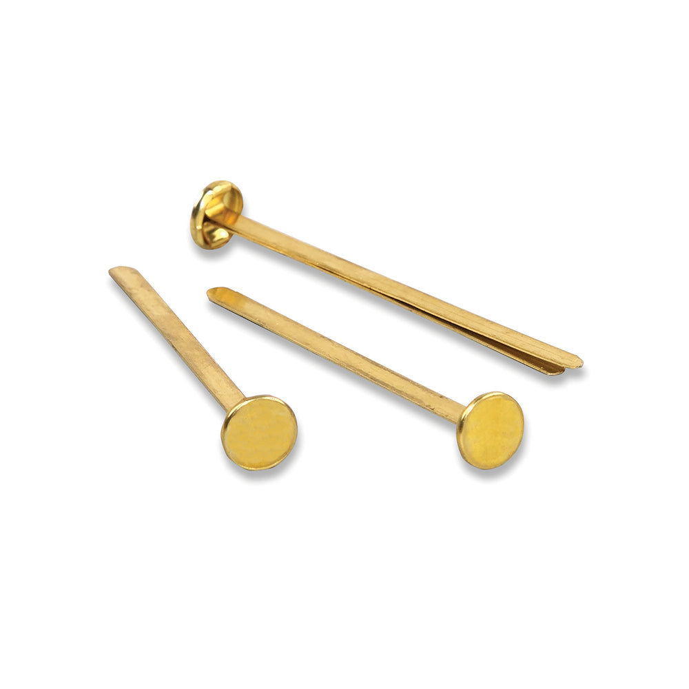 Attaches papier ACCO plaquées laiton - Tige de 3 po - Paquet de 100