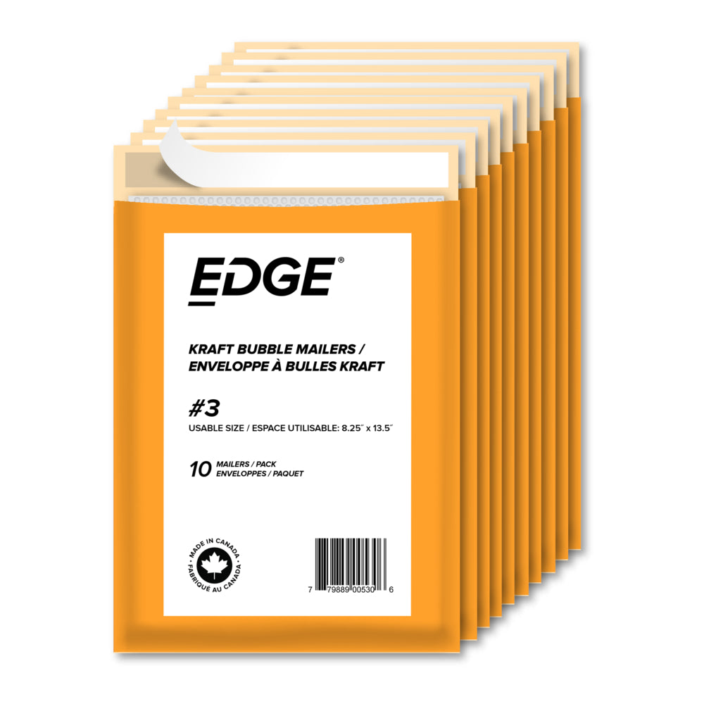 Enveloppes à bulles SPC EDGE n° 3 Kraft - 8,5" L x 14,5" l - Paquet de 10