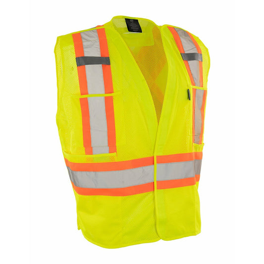 Gilet de sécurité Forcefield en maille haute visibilité détachable à 5 points - L/X - Citron vert