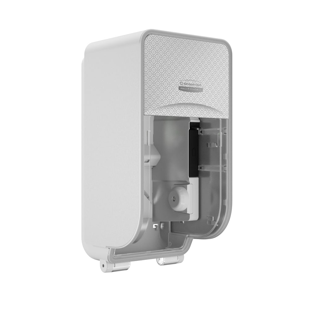 Kimberly-Clark Professional ICON Coreless Standard Roll Toilet Paper Dispenser 2 Roll Vertical - Silver Mosaic Design Faceplate