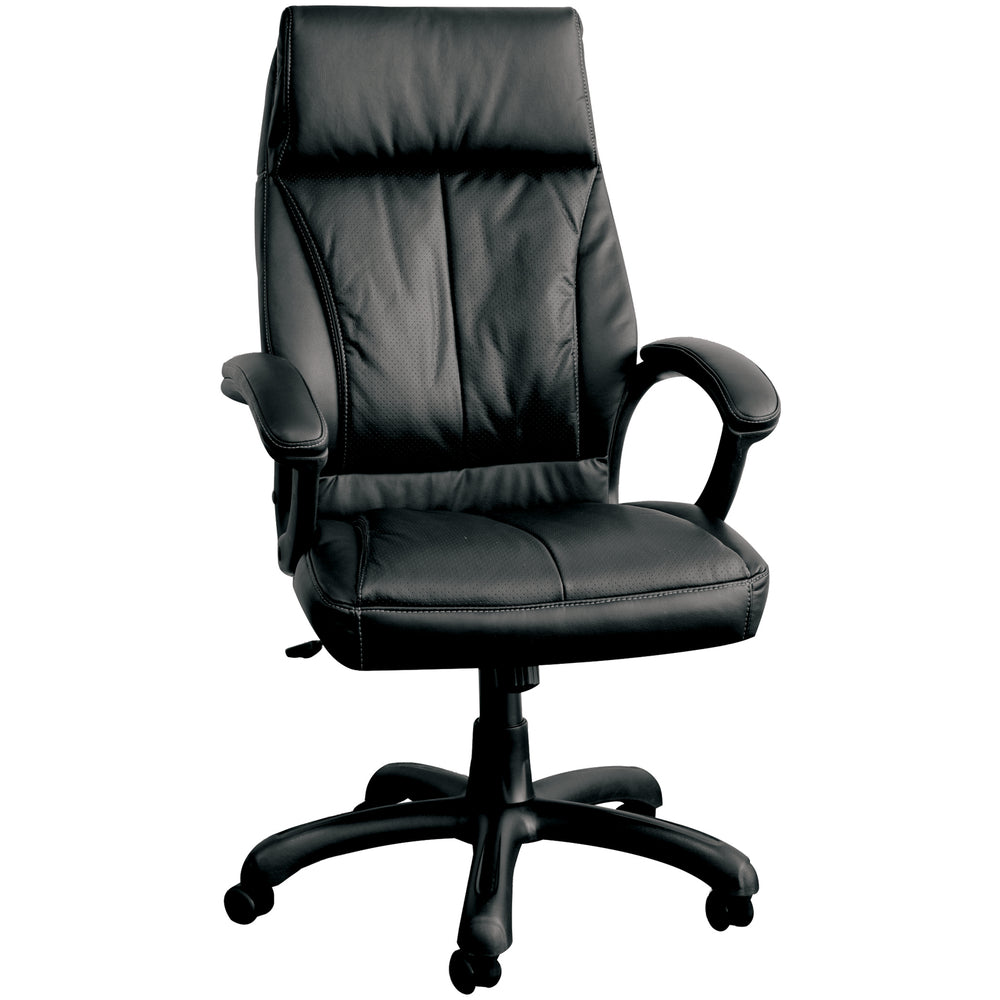 Fauteuil de direction Horizon à dossier haut - Similicuir - Noir