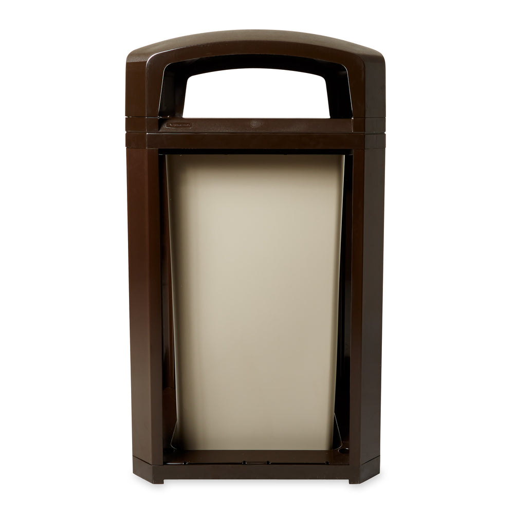 Conteneur Rubbermaid Commercial Landmark Series 50 gallons à cadre en dôme classique avec doublure rigide - Pebble