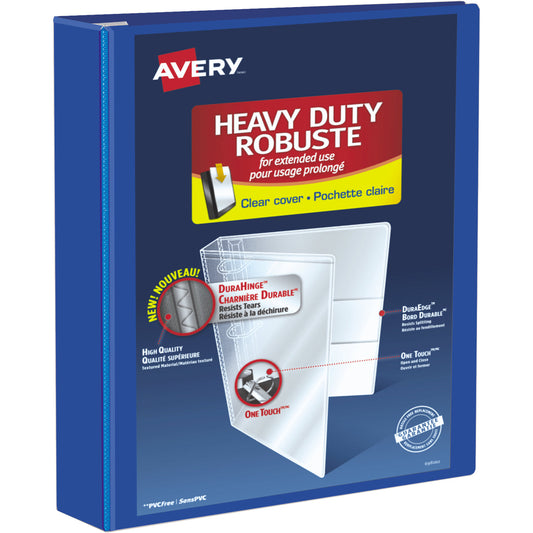 Classeur robuste Avery (79775), 3,8 cm, anneaux en D à verrouillage One Touch, bleu Pacifique