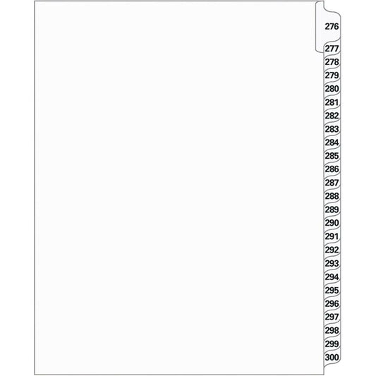 Supreme Litigation Tabs 25th Cut Numeric Set 11" White #276-300