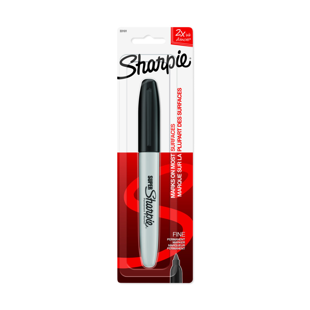 Marqueur permanent Sharpie Super - Pointe fine - Encre noire