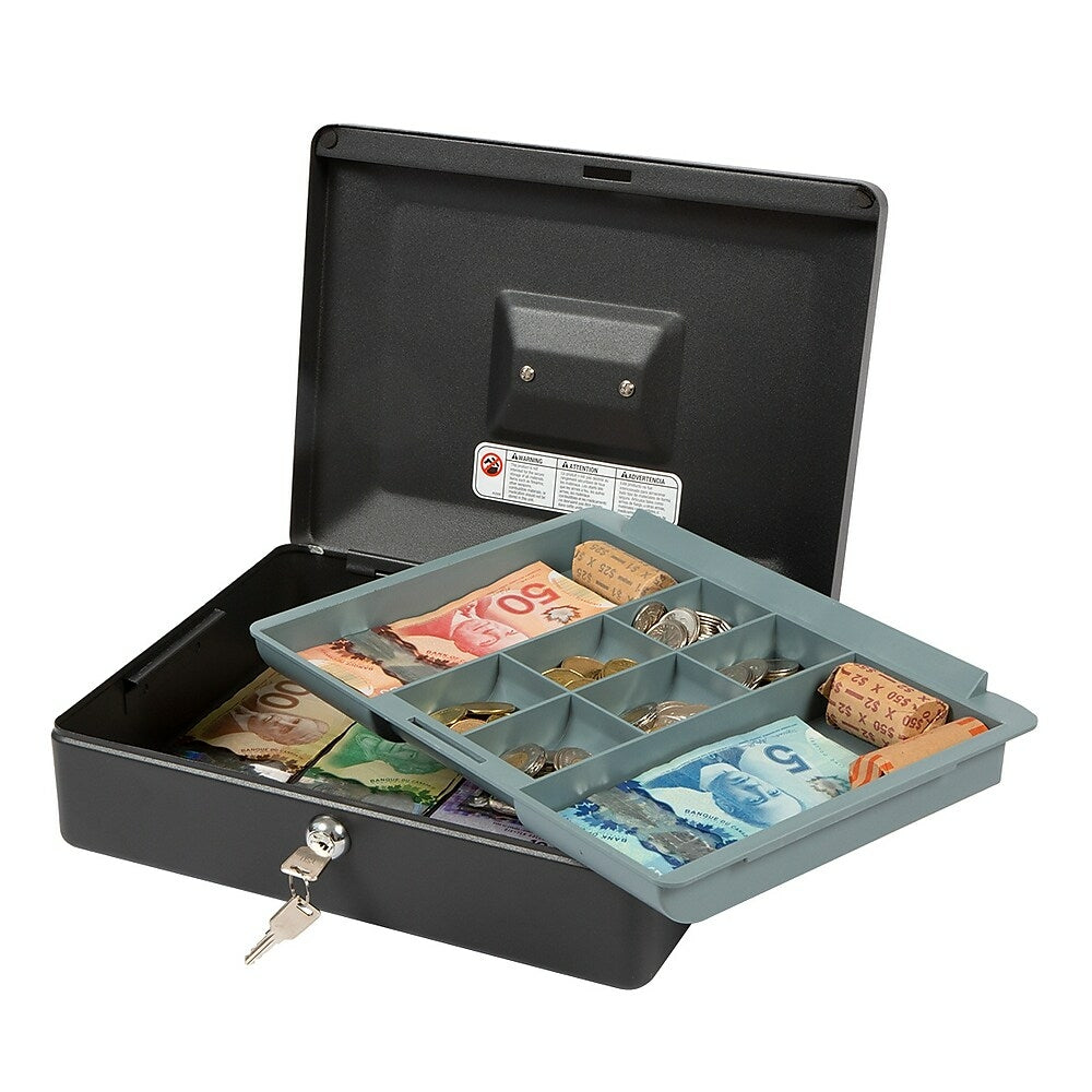 SentrySafe CB-12 Medium Cash Box, 0.21 cu. ft., Black