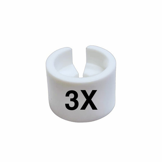 Eddie's Mini Size Markers for Hangers - English 3X - White Sizer with Black Print - 100 Pack