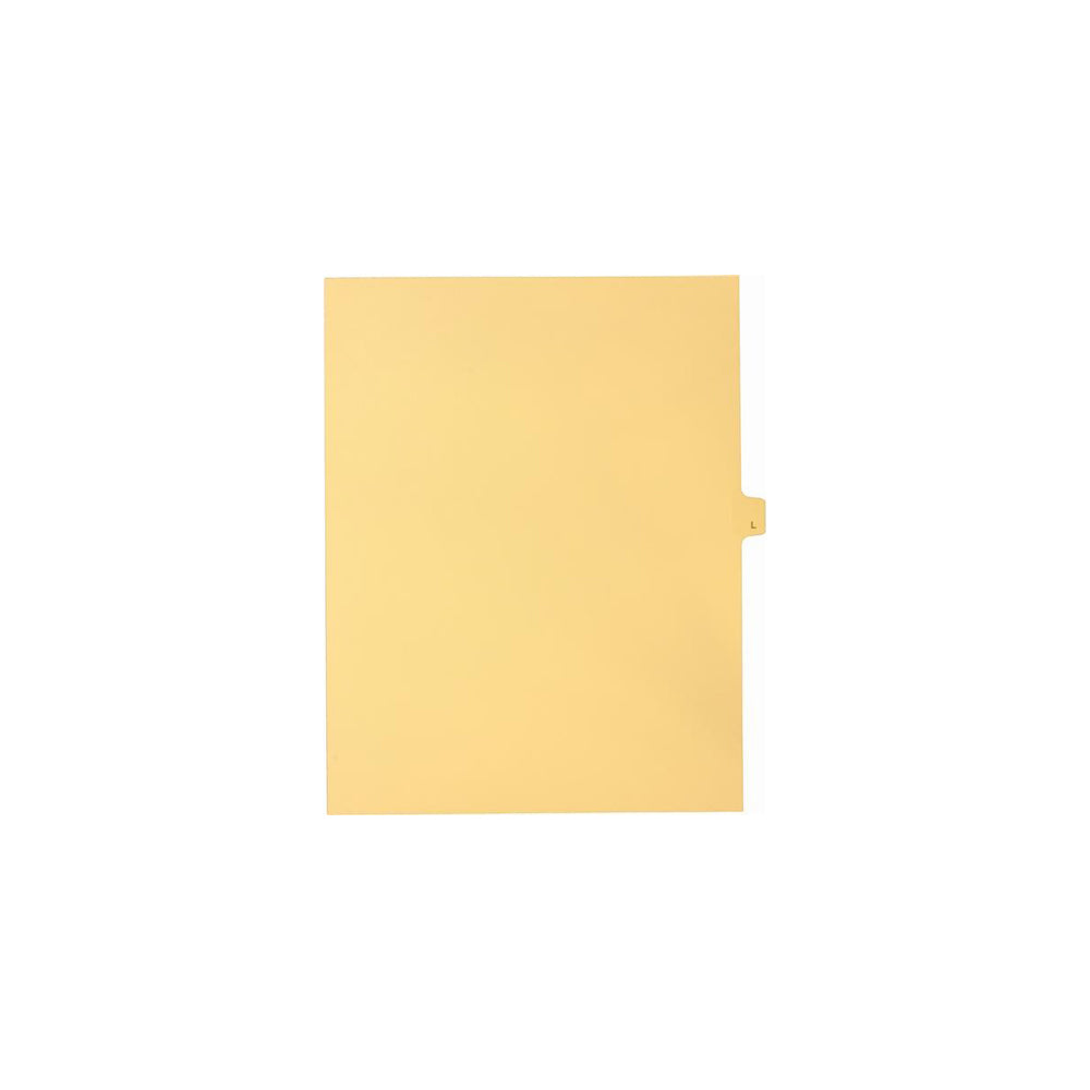 Sterling Alpha Singles Tabs, Letter L, Buff, Letter Size, 1/26th Cut, 25/pk