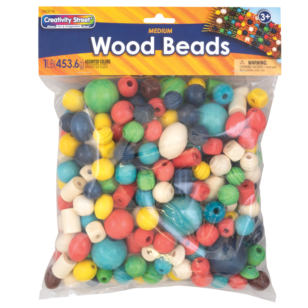 Pack de perles en bois Creativity Street pour la classe