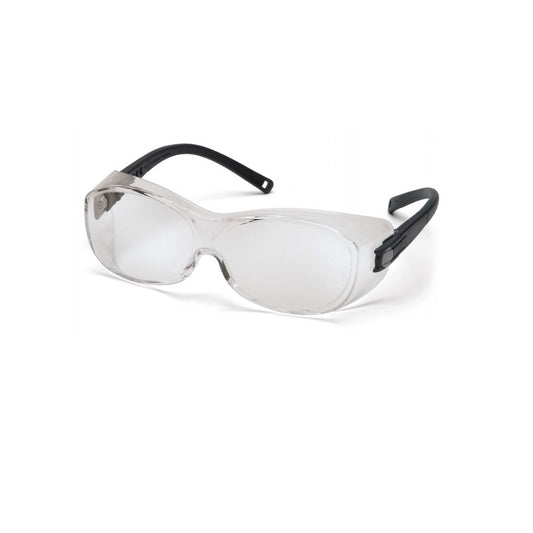 Pyramex Safety Glasses with Clear Lens and Black Temples