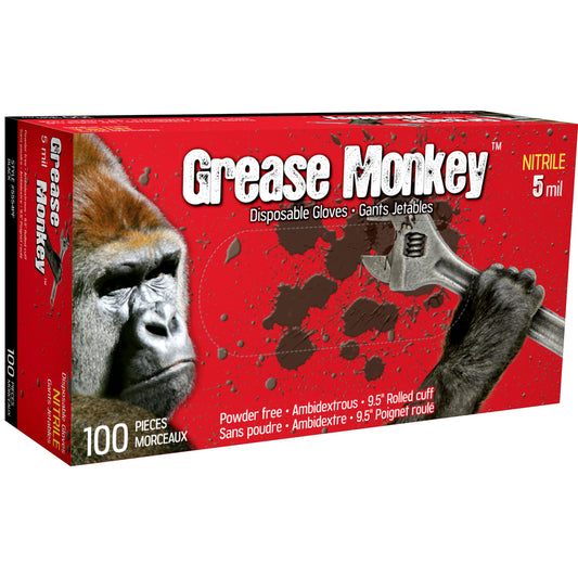 Grease Monkey 5 Mil Disposable Gloves - Black - X-Large - 100 Pack