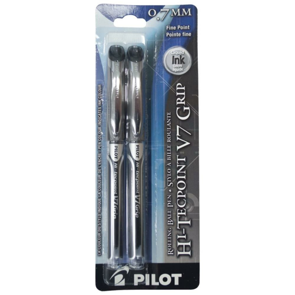 Stylos roller Pilot Hi-Tecpoint, Grip, V7, noir, lot de 2