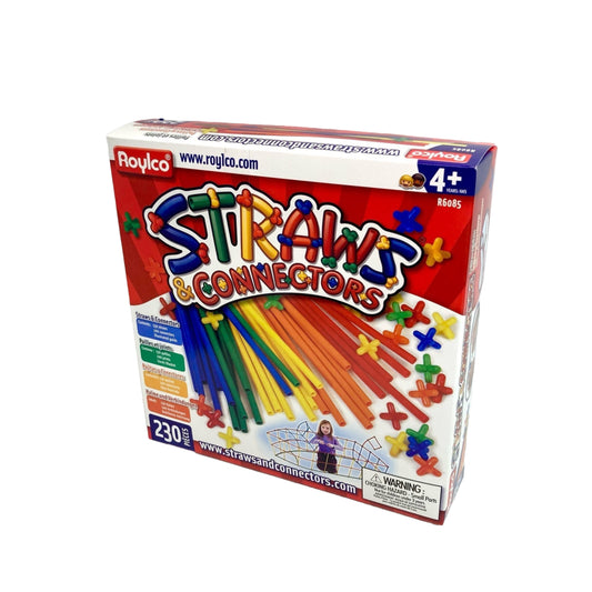 Roylco Straws & Connectors MultiColour, 10.25" L x 10.25" W, 230 Pack
