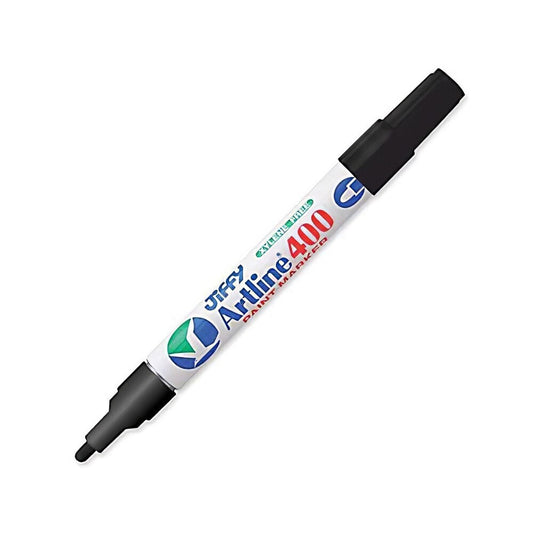 Jiffco Artline 400 Permanent Paint Marker - Medium Point - Black - 12 Pack