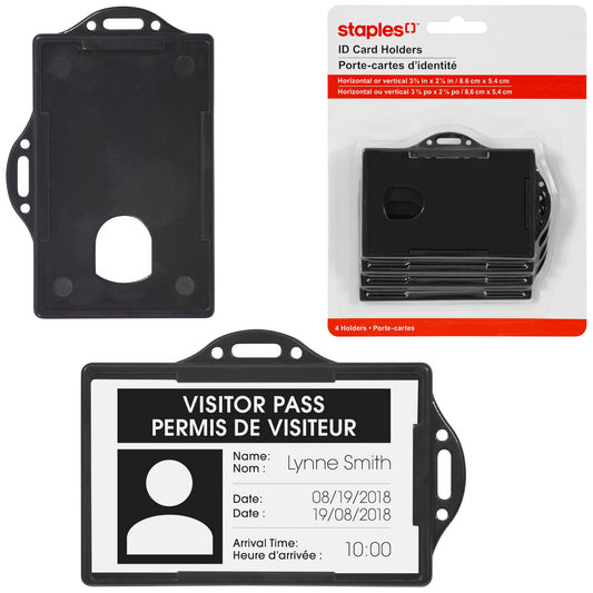 Porte-cartes d'identité Staples - Paquet de 4