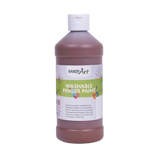 Handy Art Washable Finger Paint, 473ml, Brown